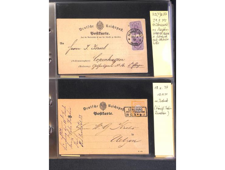 1869/87, Sammlung "private Vordruckkarten" mit einigen hundert Karten inkl. amtlicher Formulare und Ganzsachen mit Zurdrucken
