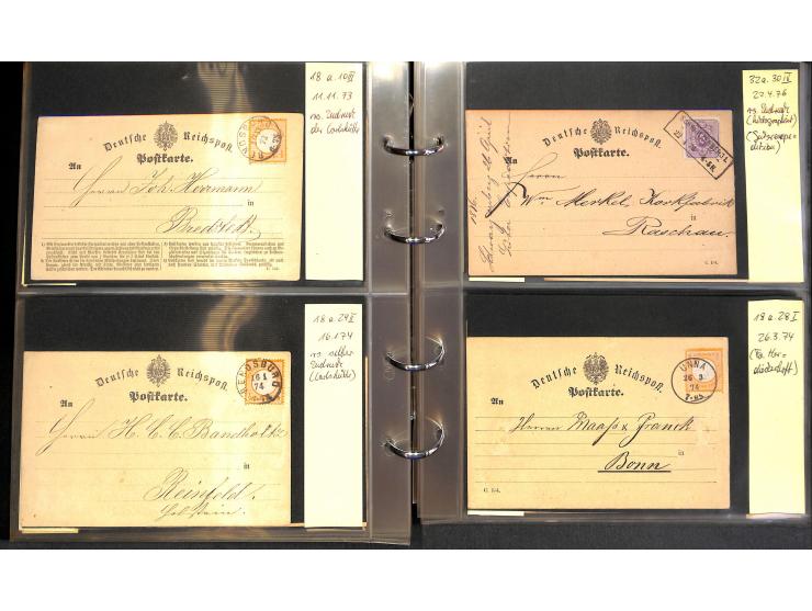 1869/87, Sammlung "private Vordruckkarten" mit einigen hundert Karten inkl. amtlicher Formulare und Ganzsachen mit Zurdrucken
