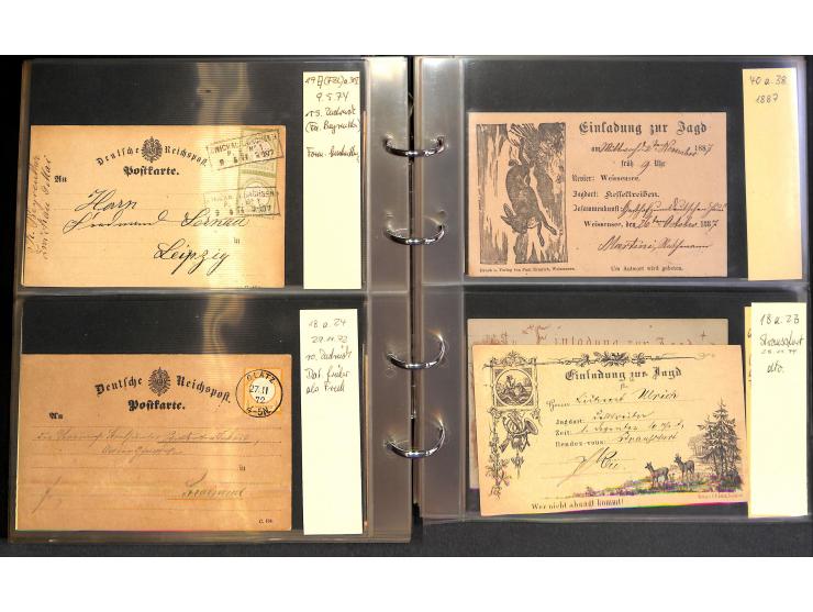 1869/87, Sammlung "private Vordruckkarten" mit einigen hundert Karten inkl. amtlicher Formulare und Ganzsachen mit Zurdrucken