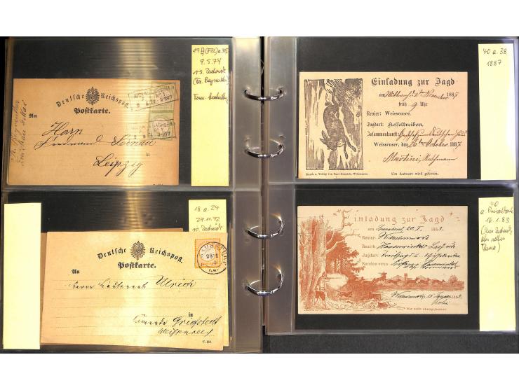 1869/87, Sammlung "private Vordruckkarten" mit einigen hundert Karten inkl. amtlicher Formulare und Ganzsachen mit Zurdrucken