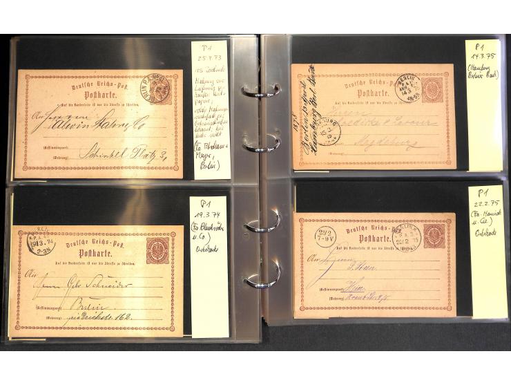 1869/87, Sammlung "private Vordruckkarten" mit einigen hundert Karten inkl. amtlicher Formulare und Ganzsachen mit Zurdrucken