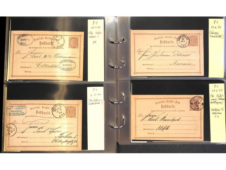 1869/87, Sammlung "private Vordruckkarten" mit einigen hundert Karten inkl. amtlicher Formulare und Ganzsachen mit Zurdrucken