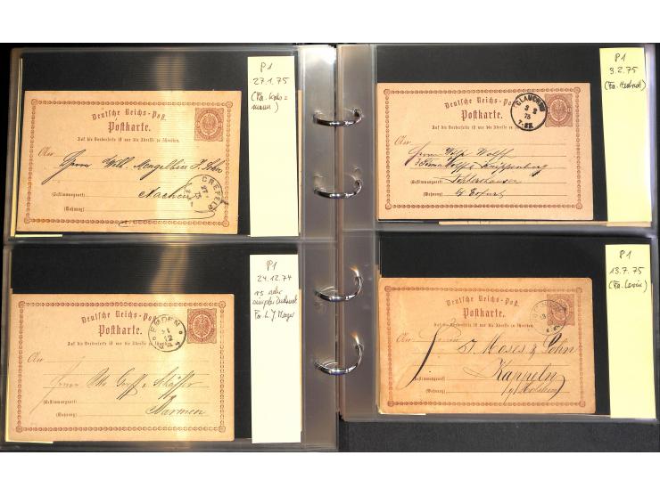 1869/87, Sammlung "private Vordruckkarten" mit einigen hundert Karten inkl. amtlicher Formulare und Ganzsachen mit Zurdrucken