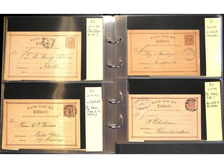1869/87, Sammlung "private Vordruckkarten" mit einigen hundert Karten inkl. amtlicher Formulare und Ganzsachen mit Zurdrucken