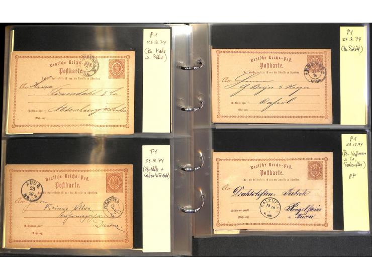 1869/87, Sammlung "private Vordruckkarten" mit einigen hundert Karten inkl. amtlicher Formulare und Ganzsachen mit Zurdrucken