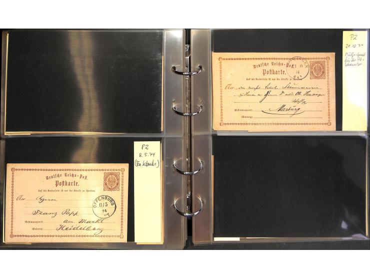 1869/87, Sammlung "private Vordruckkarten" mit einigen hundert Karten inkl. amtlicher Formulare und Ganzsachen mit Zurdrucken