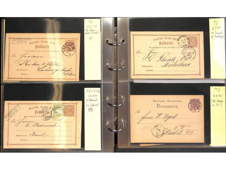 1869/87, Sammlung "private Vordruckkarten" mit einigen hundert Karten inkl. amtlicher Formulare und Ganzsachen mit Zurdrucken