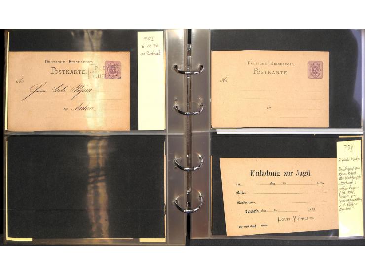 1869/87, Sammlung "private Vordruckkarten" mit einigen hundert Karten inkl. amtlicher Formulare und Ganzsachen mit Zurdrucken