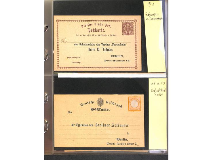 1869/87, Sammlung "private Vordruckkarten" mit einigen hundert Karten inkl. amtlicher Formulare und Ganzsachen mit Zurdrucken