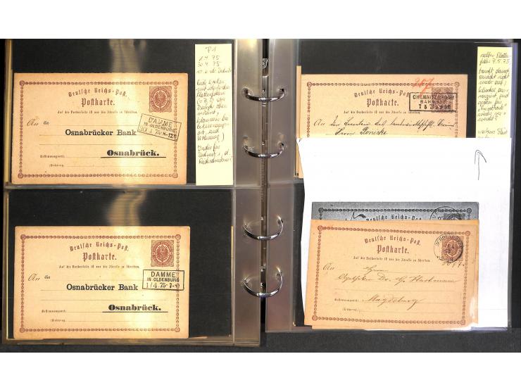 1869/87, Sammlung "private Vordruckkarten" mit einigen hundert Karten inkl. amtlicher Formulare und Ganzsachen mit Zurdrucken
