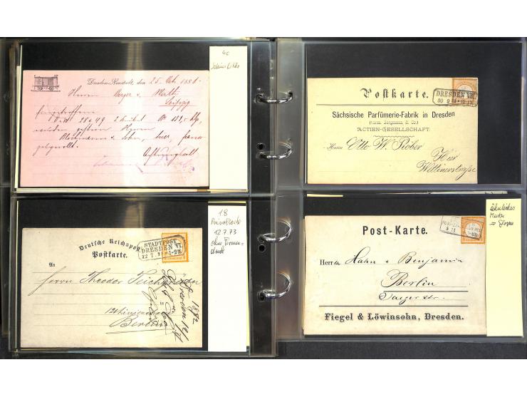 1869/87, Sammlung "private Vordruckkarten" mit einigen hundert Karten inkl. amtlicher Formulare und Ganzsachen mit Zurdrucken