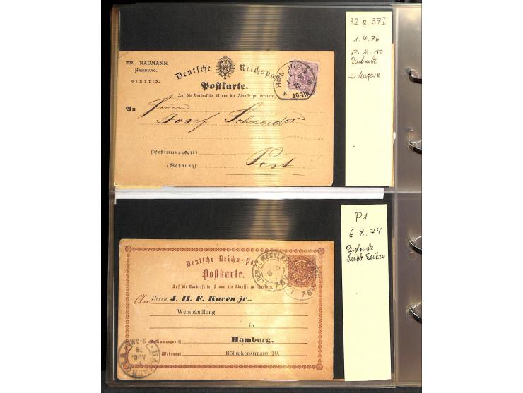 1869/87, Sammlung "private Vordruckkarten" mit einigen hundert Karten inkl. amtlicher Formulare und Ganzsachen mit Zurdrucken