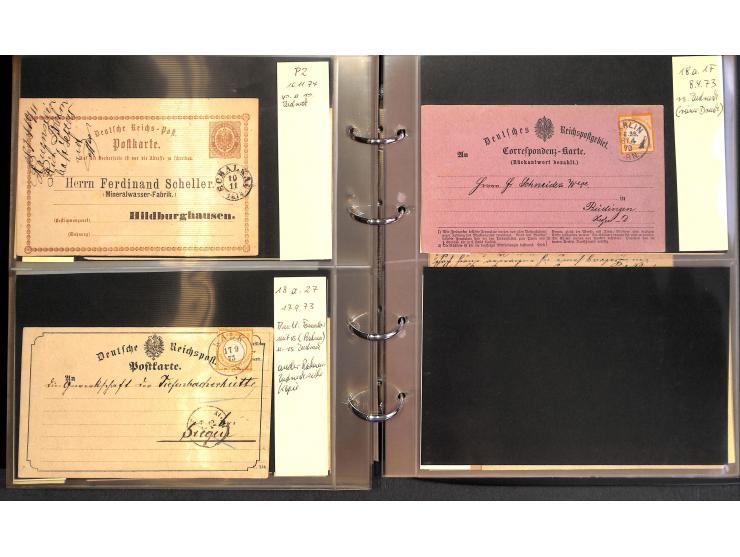 1869/87, Sammlung "private Vordruckkarten" mit einigen hundert Karten inkl. amtlicher Formulare und Ganzsachen mit Zurdrucken