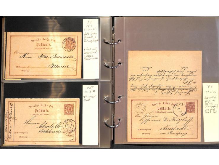 1869/87, Sammlung "private Vordruckkarten" mit einigen hundert Karten inkl. amtlicher Formulare und Ganzsachen mit Zurdrucken