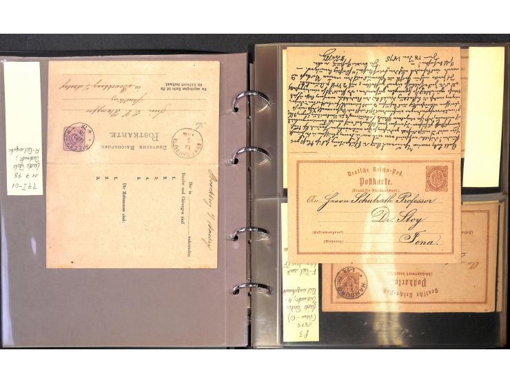 1869/87, Sammlung "private Vordruckkarten" mit einigen hundert Karten inkl. amtlicher Formulare und Ganzsachen mit Zurdrucken