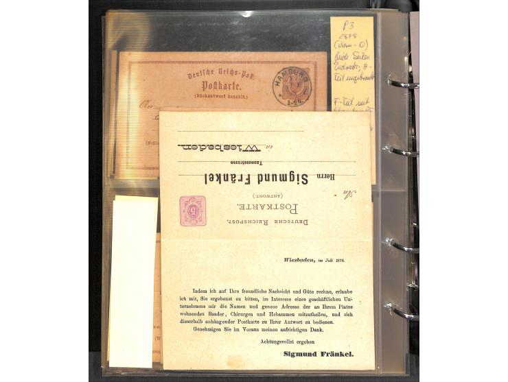 1869/87, Sammlung "private Vordruckkarten" mit einigen hundert Karten inkl. amtlicher Formulare und Ganzsachen mit Zurdrucken