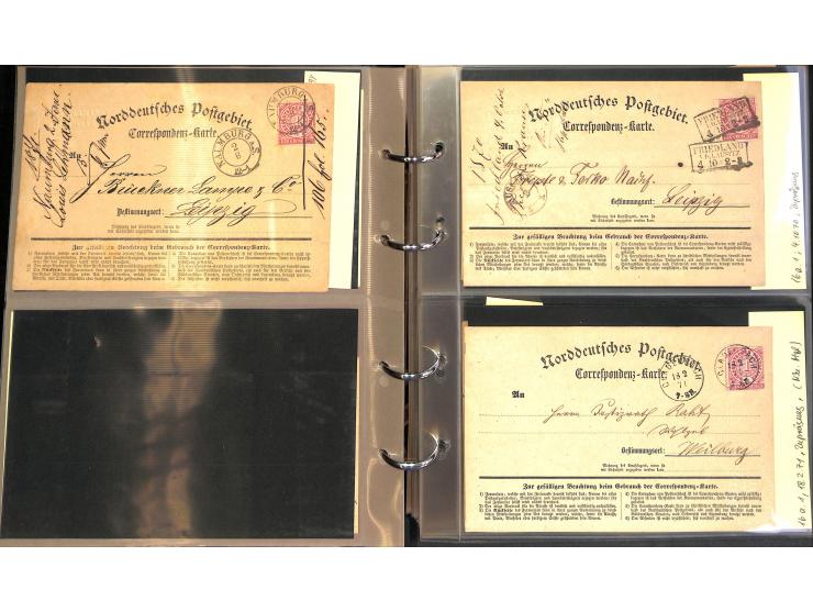 1869/87, Sammlung "private Vordruckkarten" mit einigen hundert Karten inkl. amtlicher Formulare und Ganzsachen mit Zurdrucken
