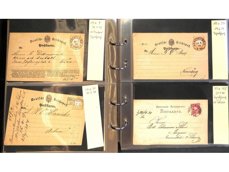 1869/87, Sammlung "private Vordruckkarten" mit einigen hundert Karten inkl. amtlicher Formulare und Ganzsachen mit Zurdrucken
