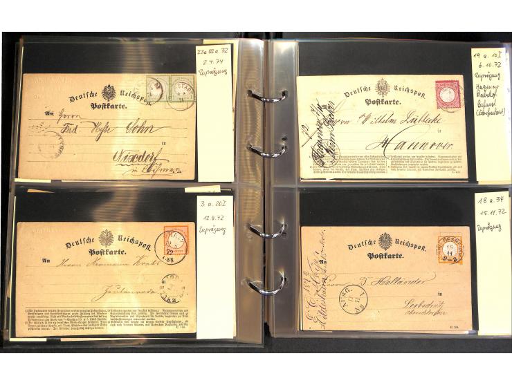 1869/87, Sammlung "private Vordruckkarten" mit einigen hundert Karten inkl. amtlicher Formulare und Ganzsachen mit Zurdrucken