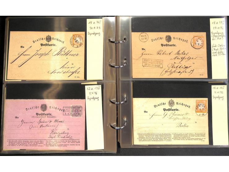 1869/87, Sammlung "private Vordruckkarten" mit einigen hundert Karten inkl. amtlicher Formulare und Ganzsachen mit Zurdrucken