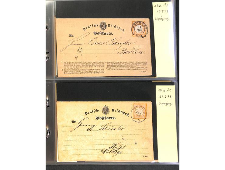 1869/87, Sammlung "private Vordruckkarten" mit einigen hundert Karten inkl. amtlicher Formulare und Ganzsachen mit Zurdrucken