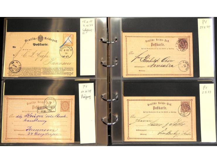 1869/87, Sammlung "private Vordruckkarten" mit einigen hundert Karten inkl. amtlicher Formulare und Ganzsachen mit Zurdrucken
