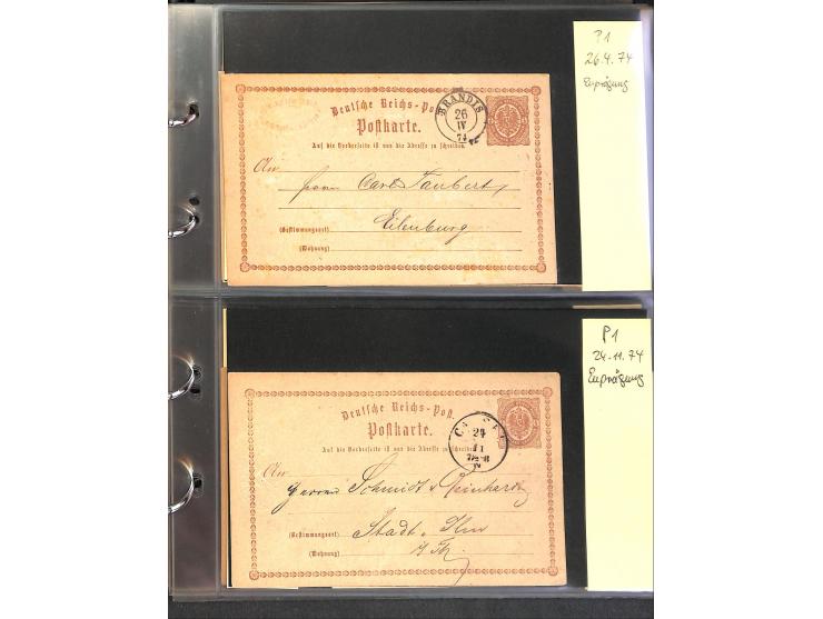 1869/87, Sammlung "private Vordruckkarten" mit einigen hundert Karten inkl. amtlicher Formulare und Ganzsachen mit Zurdrucken