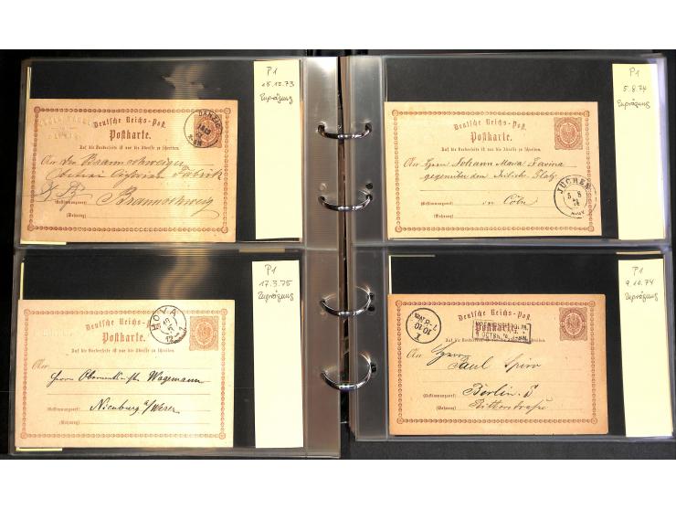 1869/87, Sammlung "private Vordruckkarten" mit einigen hundert Karten inkl. amtlicher Formulare und Ganzsachen mit Zurdrucken