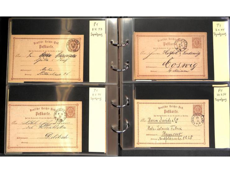 1869/87, Sammlung "private Vordruckkarten" mit einigen hundert Karten inkl. amtlicher Formulare und Ganzsachen mit Zurdrucken