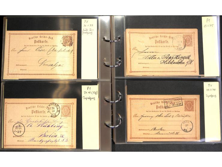 1869/87, Sammlung "private Vordruckkarten" mit einigen hundert Karten inkl. amtlicher Formulare und Ganzsachen mit Zurdrucken