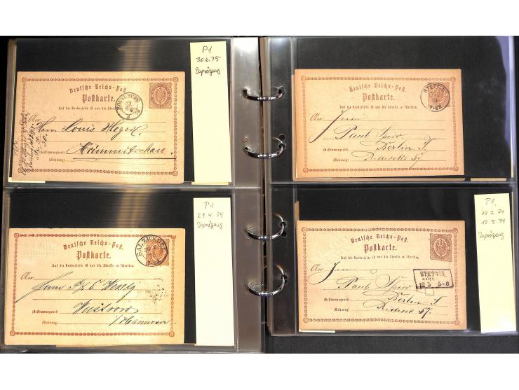1869/87, Sammlung "private Vordruckkarten" mit einigen hundert Karten inkl. amtlicher Formulare und Ganzsachen mit Zurdrucken