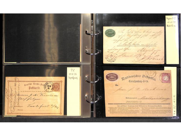 1869/87, Sammlung "private Vordruckkarten" mit einigen hundert Karten inkl. amtlicher Formulare und Ganzsachen mit Zurdrucken