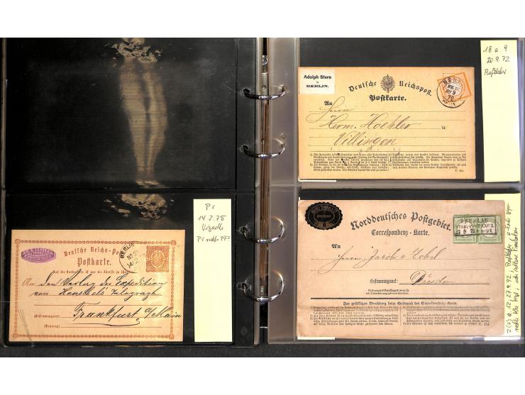 1869/87, Sammlung "private Vordruckkarten" mit einigen hundert Karten inkl. amtlicher Formulare und Ganzsachen mit Zurdrucken