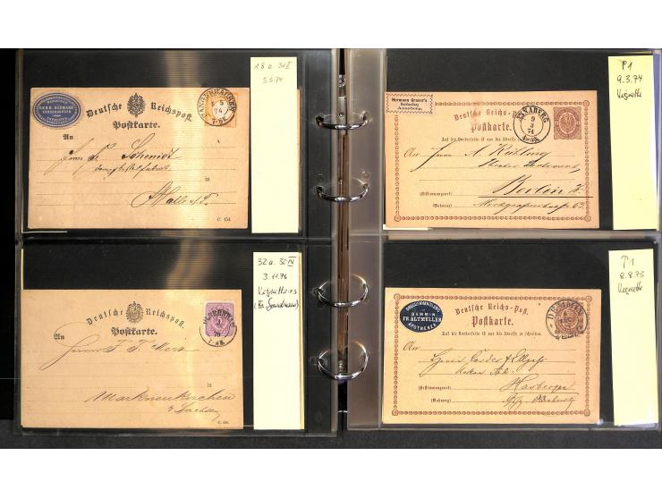 1869/87, Sammlung "private Vordruckkarten" mit einigen hundert Karten inkl. amtlicher Formulare und Ganzsachen mit Zurdrucken