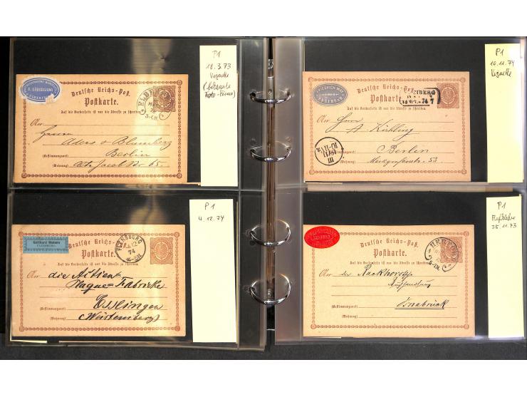 1869/87, Sammlung "private Vordruckkarten" mit einigen hundert Karten inkl. amtlicher Formulare und Ganzsachen mit Zurdrucken