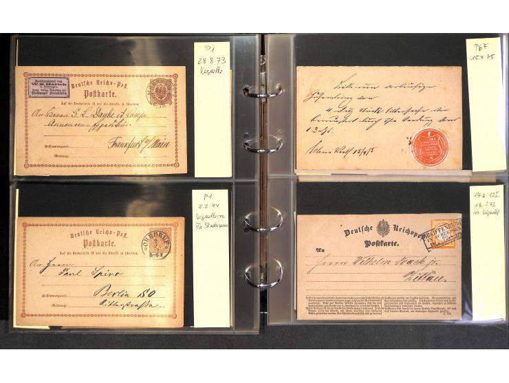 1869/87, Sammlung "private Vordruckkarten" mit einigen hundert Karten inkl. amtlicher Formulare und Ganzsachen mit Zurdrucken