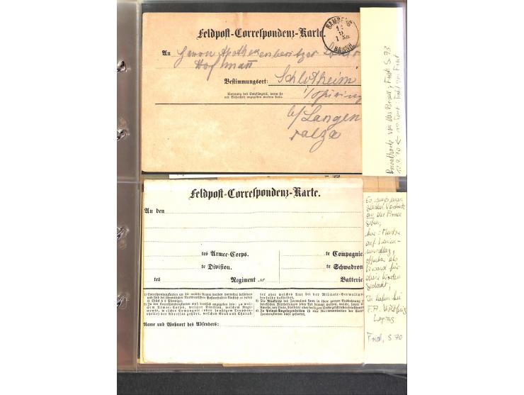 1869/87, Sammlung "private Vordruckkarten" mit einigen hundert Karten inkl. amtlicher Formulare und Ganzsachen mit Zurdrucken