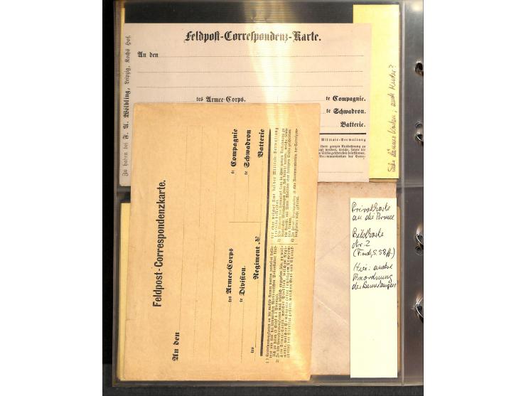 1869/87, Sammlung "private Vordruckkarten" mit einigen hundert Karten inkl. amtlicher Formulare und Ganzsachen mit Zurdrucken