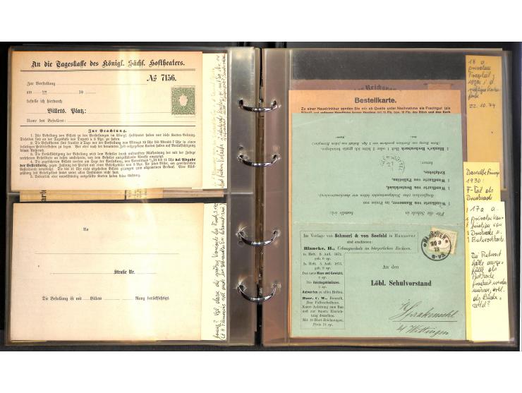 1869/87, Sammlung "private Vordruckkarten" mit einigen hundert Karten inkl. amtlicher Formulare und Ganzsachen mit Zurdrucken