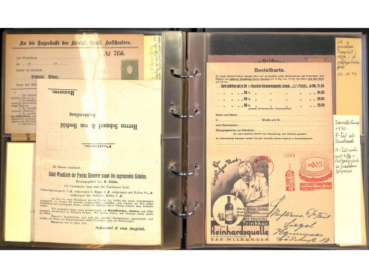 1869/87, Sammlung "private Vordruckkarten" mit einigen hundert Karten inkl. amtlicher Formulare und Ganzsachen mit Zurdrucken