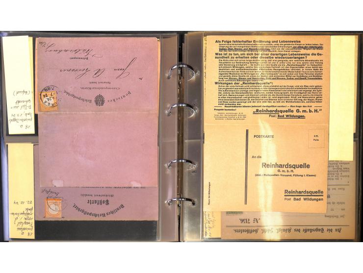 1869/87, Sammlung "private Vordruckkarten" mit einigen hundert Karten inkl. amtlicher Formulare und Ganzsachen mit Zurdrucken