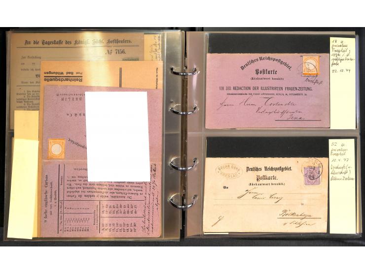 1869/87, Sammlung "private Vordruckkarten" mit einigen hundert Karten inkl. amtlicher Formulare und Ganzsachen mit Zurdrucken