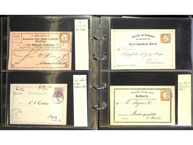 1869/87, Sammlung "private Vordruckkarten" mit einigen hundert Karten inkl. amtlicher Formulare und Ganzsachen mit Zurdrucken