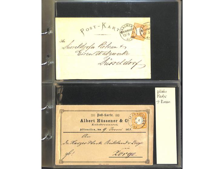 1869/87, Sammlung "private Vordruckkarten" mit einigen hundert Karten inkl. amtlicher Formulare und Ganzsachen mit Zurdrucken
