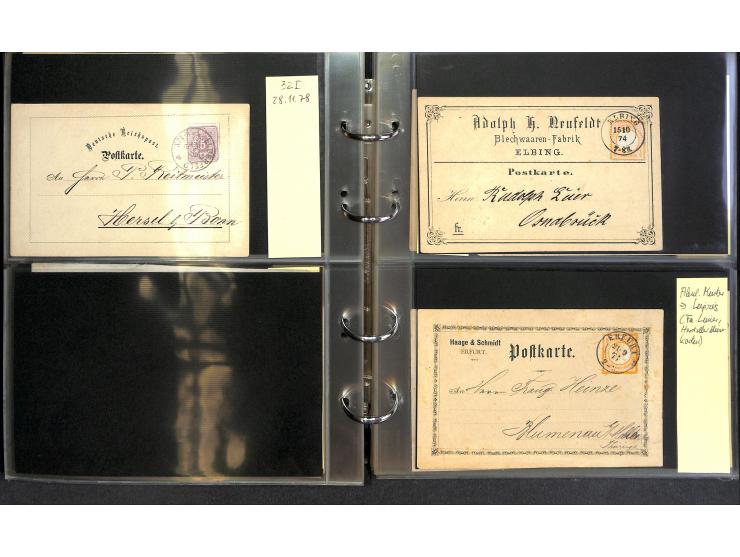 1869/87, Sammlung "private Vordruckkarten" mit einigen hundert Karten inkl. amtlicher Formulare und Ganzsachen mit Zurdrucken