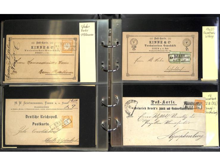 1869/87, Sammlung "private Vordruckkarten" mit einigen hundert Karten inkl. amtlicher Formulare und Ganzsachen mit Zurdrucken