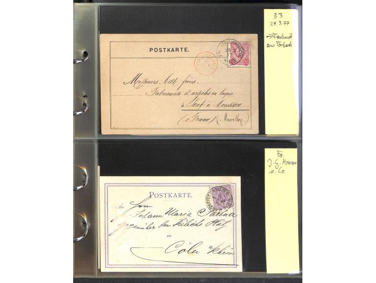 1869/87, Sammlung "private Vordruckkarten" mit einigen hundert Karten inkl. amtlicher Formulare und Ganzsachen mit Zurdrucken