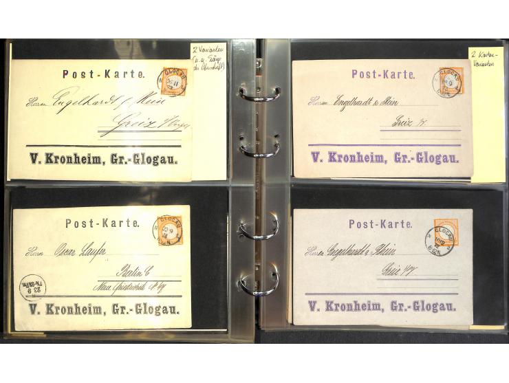 1869/87, Sammlung "private Vordruckkarten" mit einigen hundert Karten inkl. amtlicher Formulare und Ganzsachen mit Zurdrucken