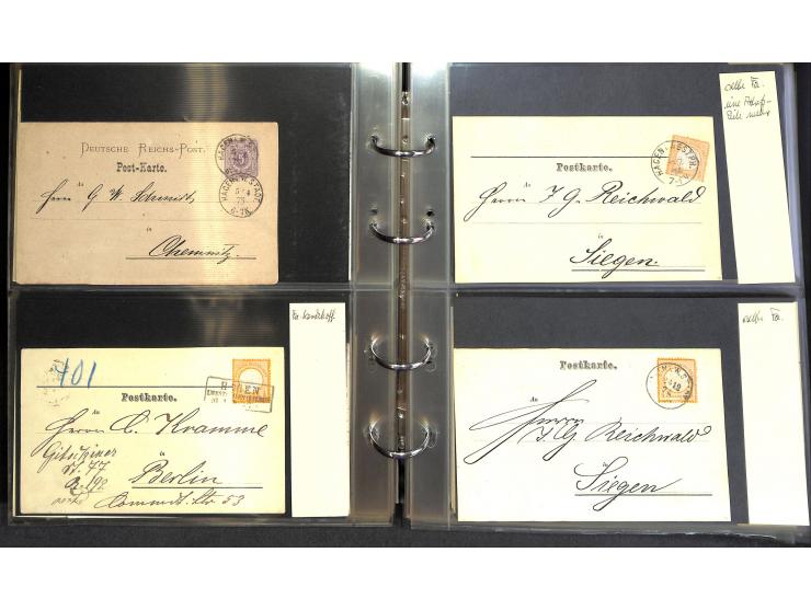1869/87, Sammlung "private Vordruckkarten" mit einigen hundert Karten inkl. amtlicher Formulare und Ganzsachen mit Zurdrucken