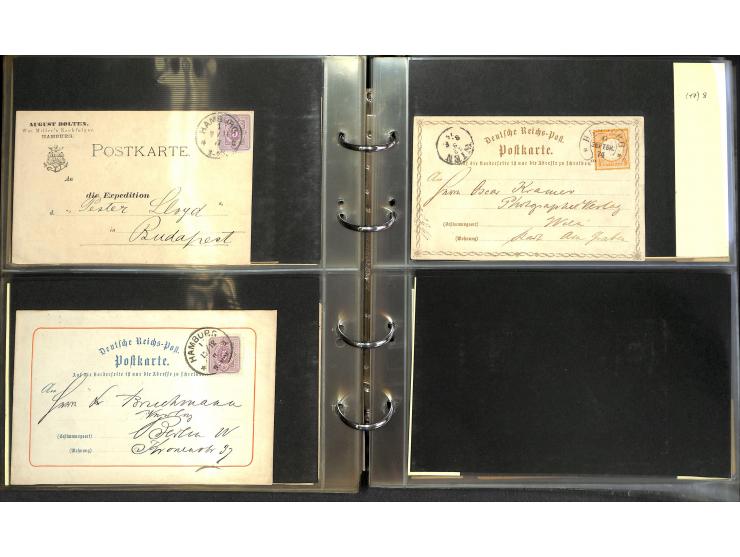 1869/87, Sammlung "private Vordruckkarten" mit einigen hundert Karten inkl. amtlicher Formulare und Ganzsachen mit Zurdrucken